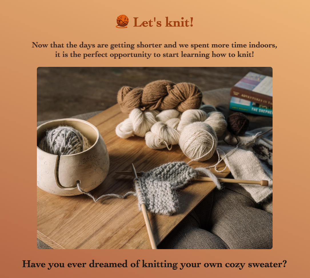 Image of the knitting page coded by Lisa Valentina Riedel