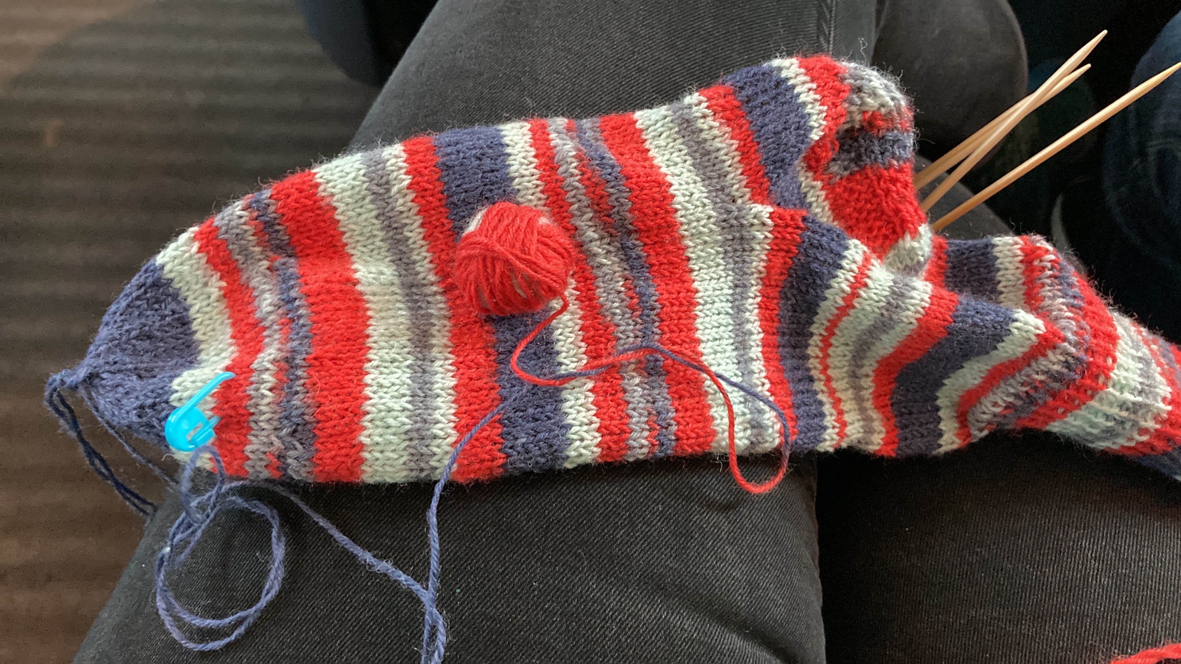 One knitted sock